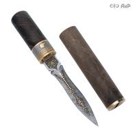 Нож Сигара COHIBA , стабилизированный ореховый кап, дамасская сталь ZDI-1016, Артикул: AF0000020953
