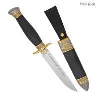 Нож Финка-2 Пограничник с золотом, 40Х10С2М, комбинированные ножны Артикул: 22080 - Компания «АиР»