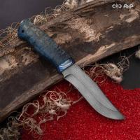 Клычок-3 (стабилизированная карельская береза лазурная, ЗлаТи (ZlaTi) дамасская сталь ZD-0803, узор пирамида нью - Компания «АиР»