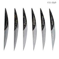 Набор стейковых ножей ЦМ (композит с латунью черный) дамасская сталь ZDI-1016