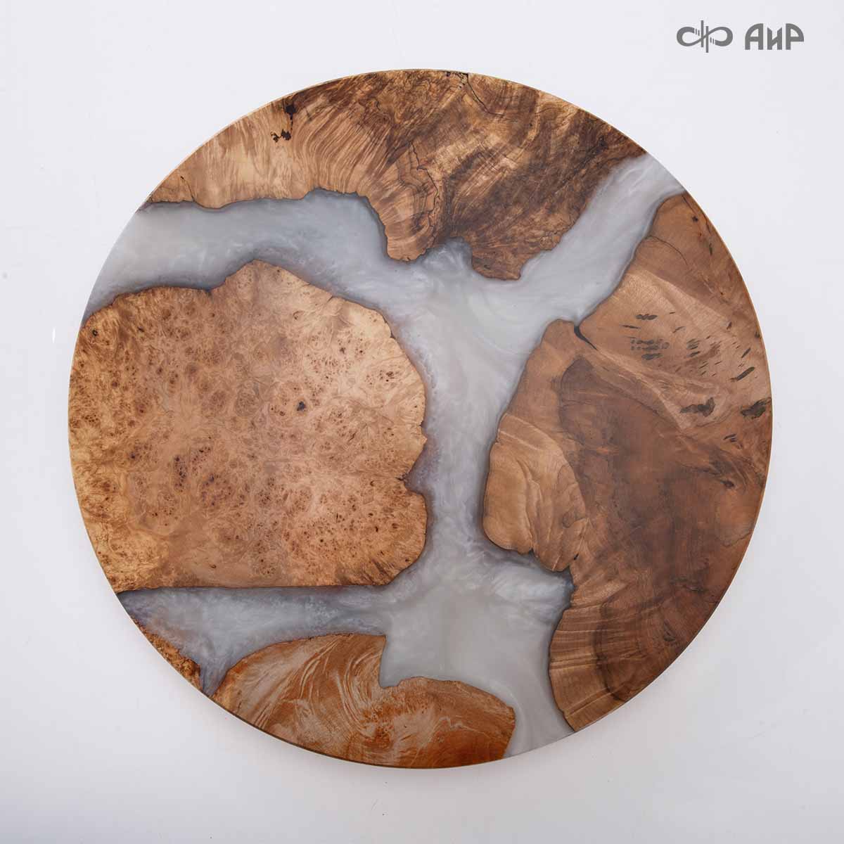 Поднос крутящийся Орбита, клен, жемчуг, 39 см - Компания «АиР»