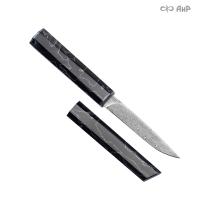 Нож "Офисный" (композит с алюм., черный, ZlaTi), дамасская сталь ZDI-1016 - Компания «АиР»