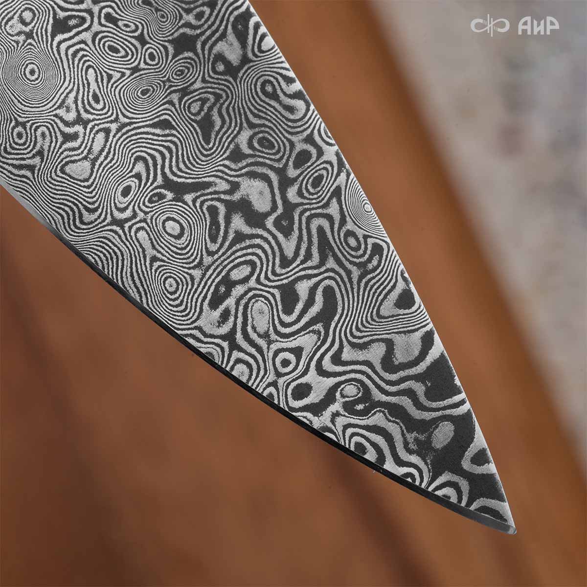 Набор Поварской-5 ЦМ (стабилизированный палисандр, ZlaTi, мозаичные пины, кожаный кейс) дамасская сталь ZDI-1016 - Компания «АиР»