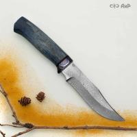 Клычок-1 (стабилизированная карельская береза лазурная, ZlaTi) дамасская сталь ZDI-1016 - Компания «АиР»