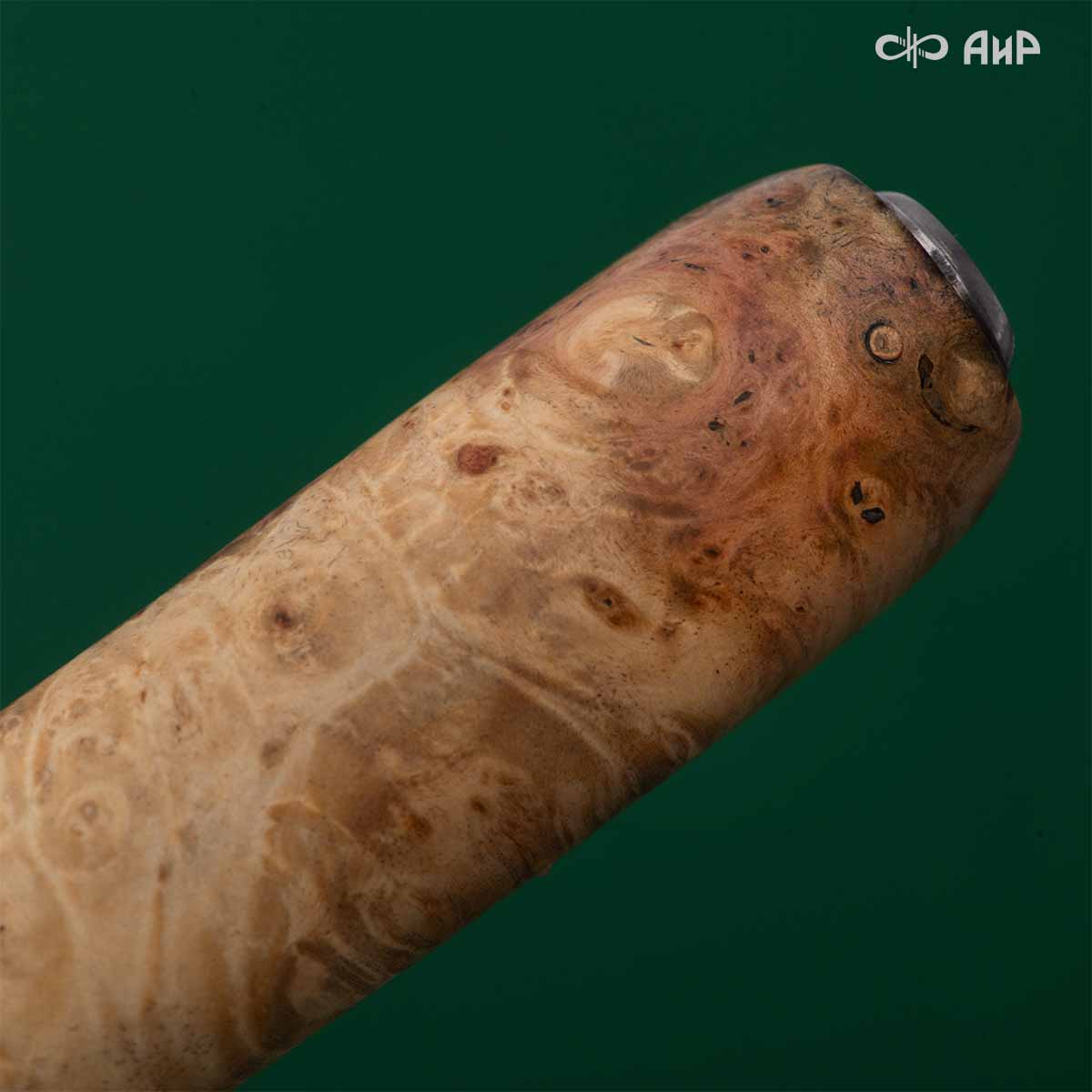 Финка Нью (наборная: стабилизированный граб, стабилизированный кап клена натуральный, фибра красная, алюмин.втулка, авторские ножны, кастомная заточка) CPR, № 01 - Компания «АиР»