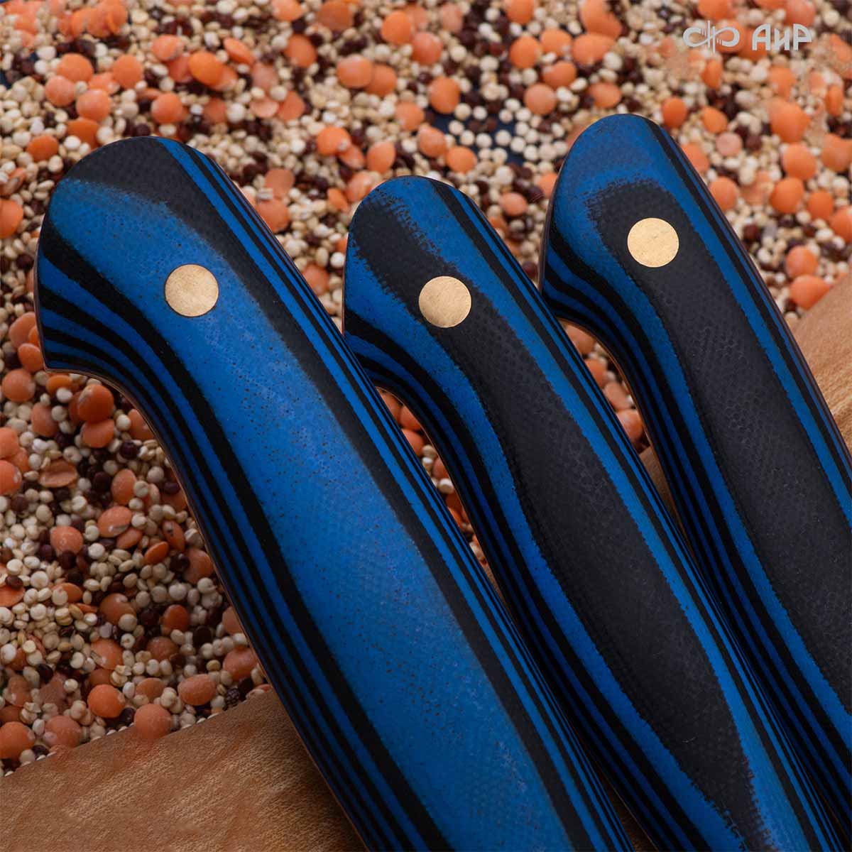 Набор Сантоку-3 ЦМ (G10 черно-синий) CPR - Компания «АиР»