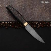 Овощной малый (композит светящийся и изменяющий цвет, с микросеткой волны, латунь) дамасская сталь ZDI-1016, узор роза малая - Компания «АиР»