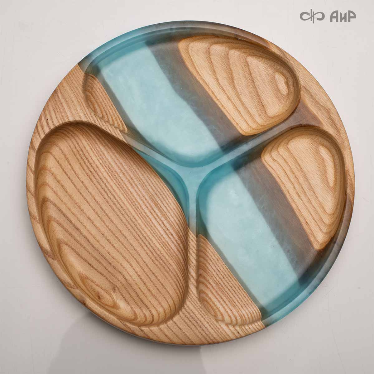 Менажница Круг, бирюза, карагач, 25 см - Компания «АиР»