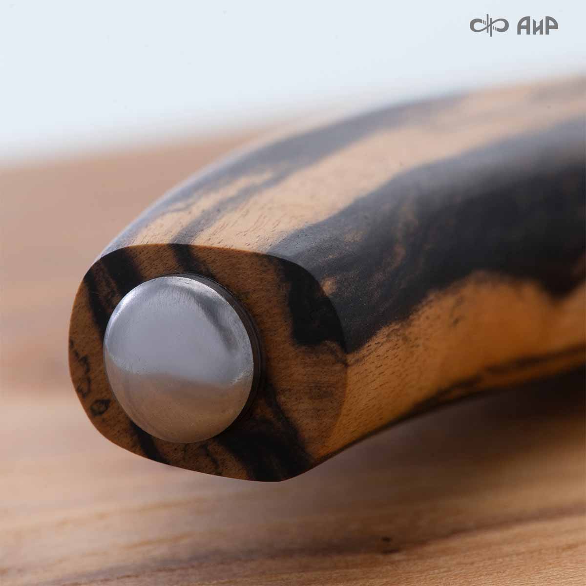 Поварской (эбен лунный, материал заказчика, ZDI-0225) дамасская сталь ZDI-1416, узор перо - Компания «АиР»
