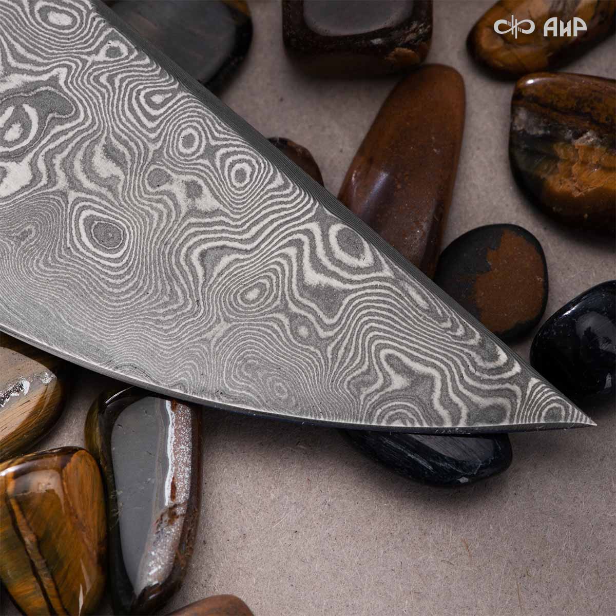 Лиса (стабилизированная карельская береза красная, мокуме гане) дамасская сталь ZDI-1016 - Компания «АиР»