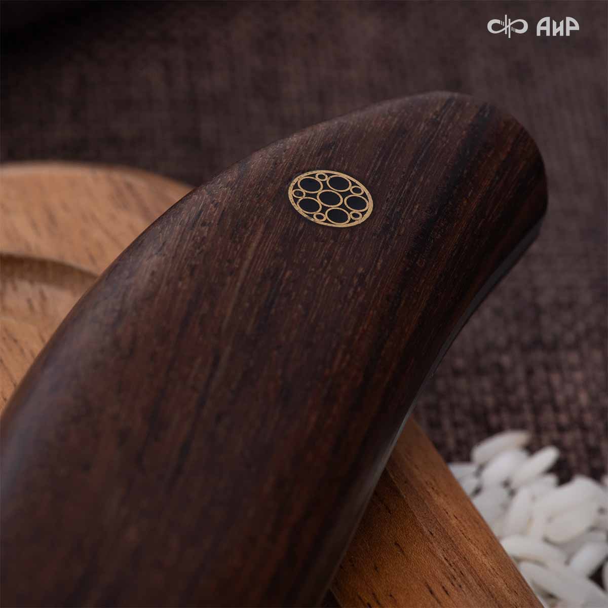 Набор Поварской-5 ЦМ (стабилизированный палисандр, ZlaTi, мозаичные пины, кожаный кейс) дамасская сталь ZDI-1016 - Компания «АиР»