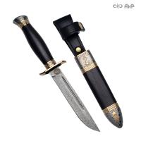 Нож Финка-2 Морская пехота с золотом и родием, ZDI-1016, комбинированные ножны Артикул: 37661 - Компания «АиР»