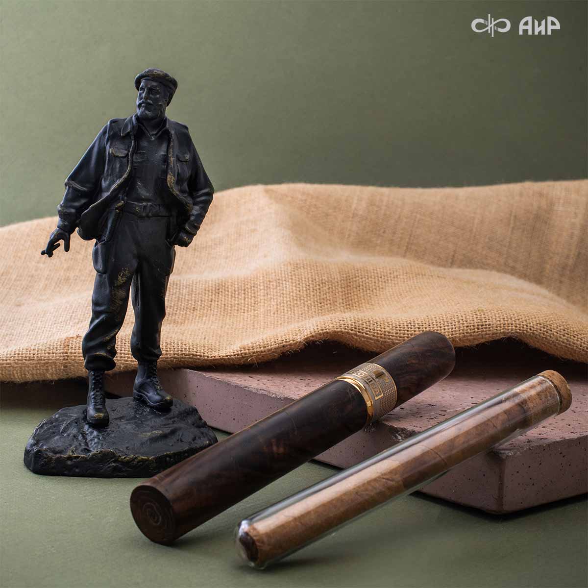 Нож Сигара COHIBA, ореховый кап, дамасская сталь ZDI-1016, Артикул: AF0000019699  - Компания «АиР»