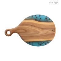 Доска сервировочная Ольха, карагач, бирюза, 32 см