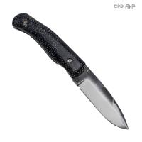 Нож складной "Хаски" Цитадель (CITADEL), кожа ската черная полированная, кованый клинок - Компания «АиР»