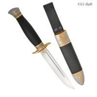  Нож Финка-2 ВДВ с золотом, 40Х10С2М, комбинированные ножны Артикул: 13085 - Компания «АиР»
