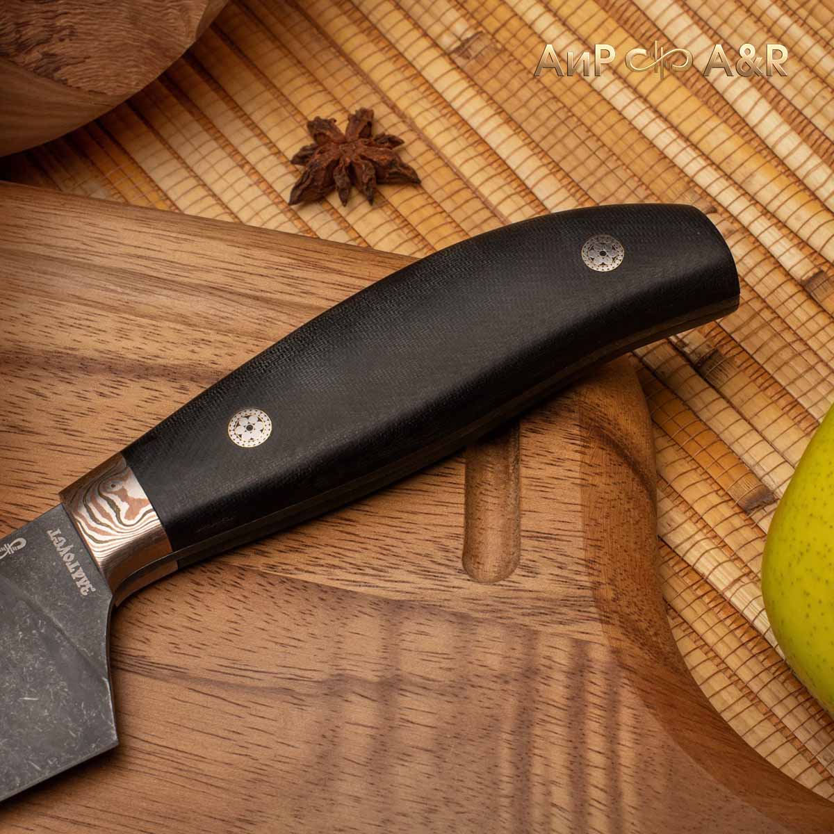 Поварской ЦМ (текстолит, мокуме гане, мозаичные пины, stonewash, гравировка) - Компания «АиР»