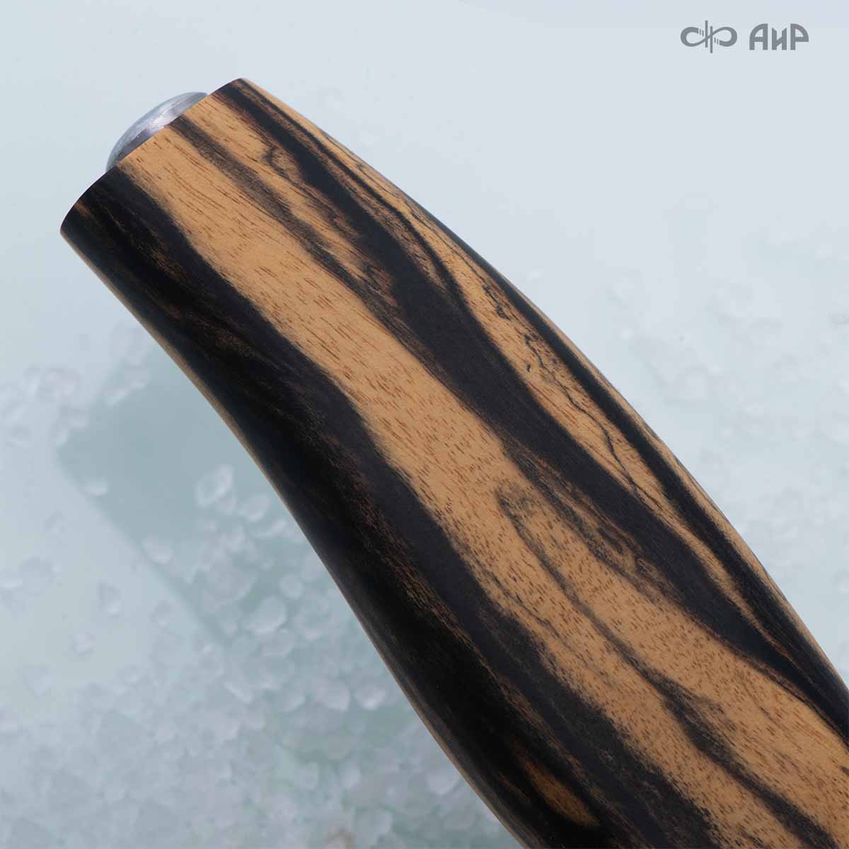 Поварской (эбен лунный, материал заказчика, ZDI-0225) дамасская сталь ZDI-1416, узор перо - Компания «АиР»