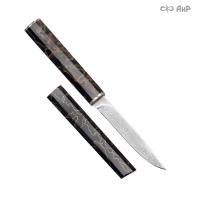Нож Офисный (композит с латунью и бронзой, черный, мокуме гане), дамасская сталь ZDI-1016 - Компания «АиР»