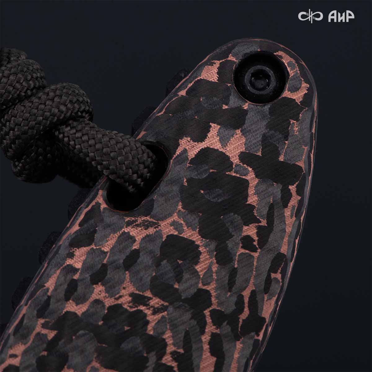 Хантер (фэткарбон змеиная кожа, медь, кастомная заточка) дамасская сталь ZDI-1016 - Компания «АиР»