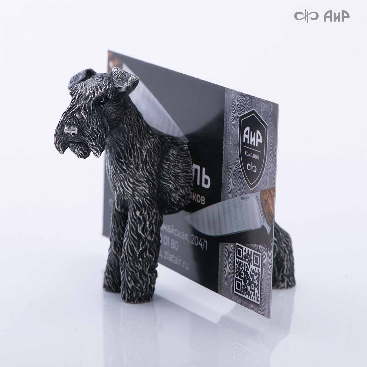 Сувенир Вельштерьер № 3 (литье, латунь, чернение серебра, магнит) - Компания «АиР»