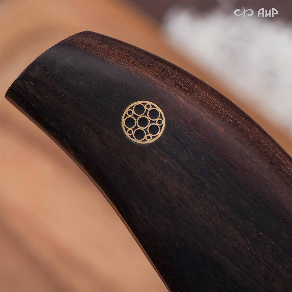 Набор Поварской-5 ЦМ (стабилизированный палисандр, ZlaTi, мозаичные пины, кожаный кейс) дамасская сталь ZDI-1016 - Компания «АиР»