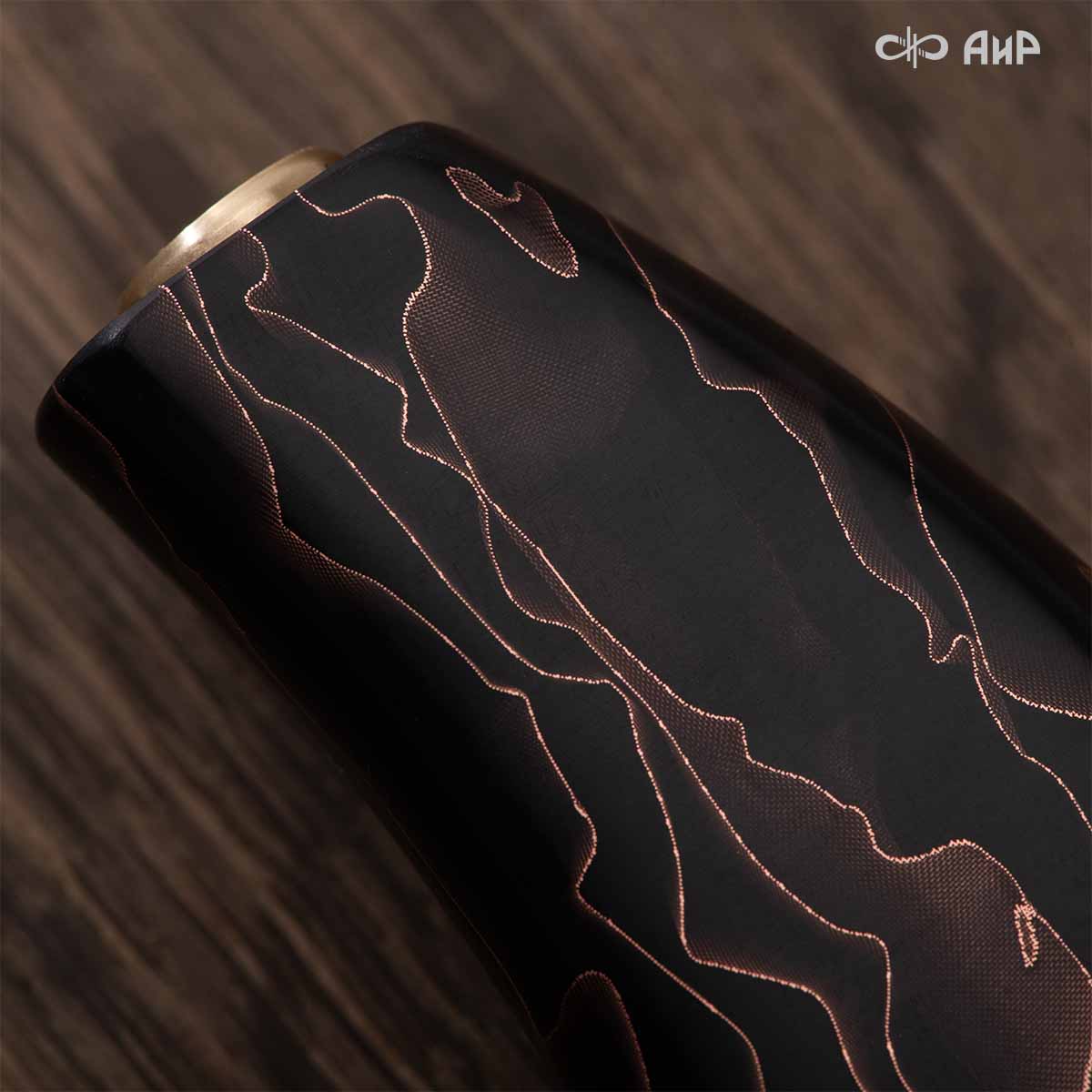 Для нарезки ветчины (композит с медной микросеткой волны, латунь) дамасская сталь ZDI-1016, узор пирамида NEW - Компания «АиР»