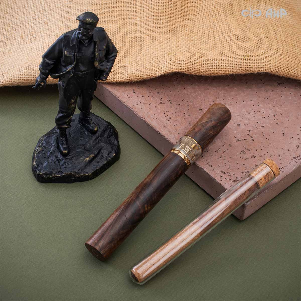 Нож Сигара COHIBA, ореховый кап, дамасская сталь ZDI-1016, Артикул: AF0000019699  - Компания «АиР»