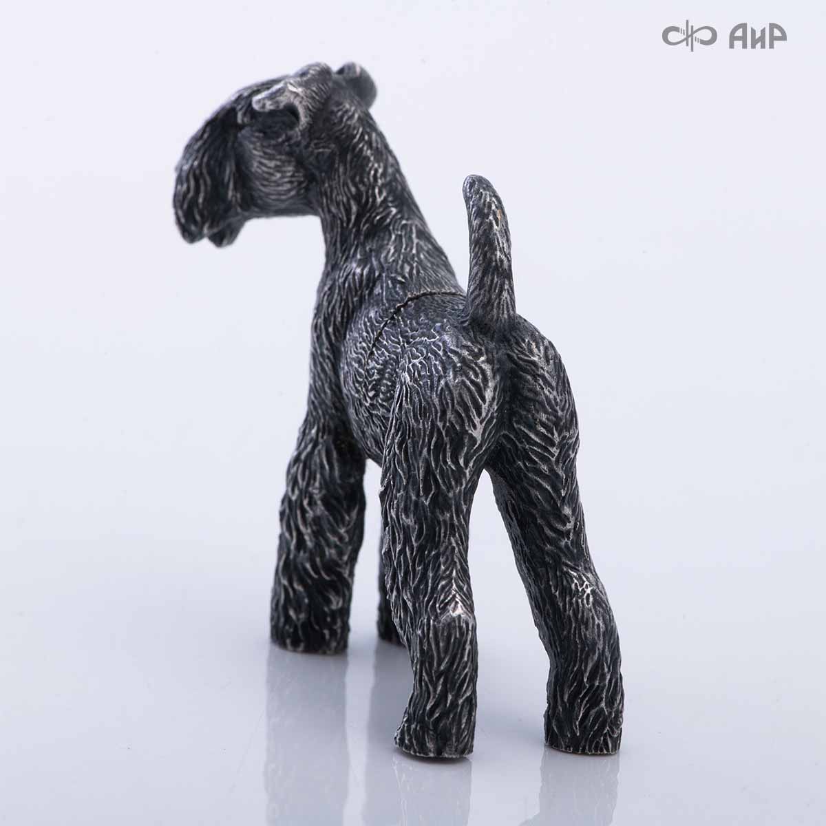 Сувенир Вельштерьер № 3 (литье, латунь, чернение серебра, магнит) - Компания «АиР»