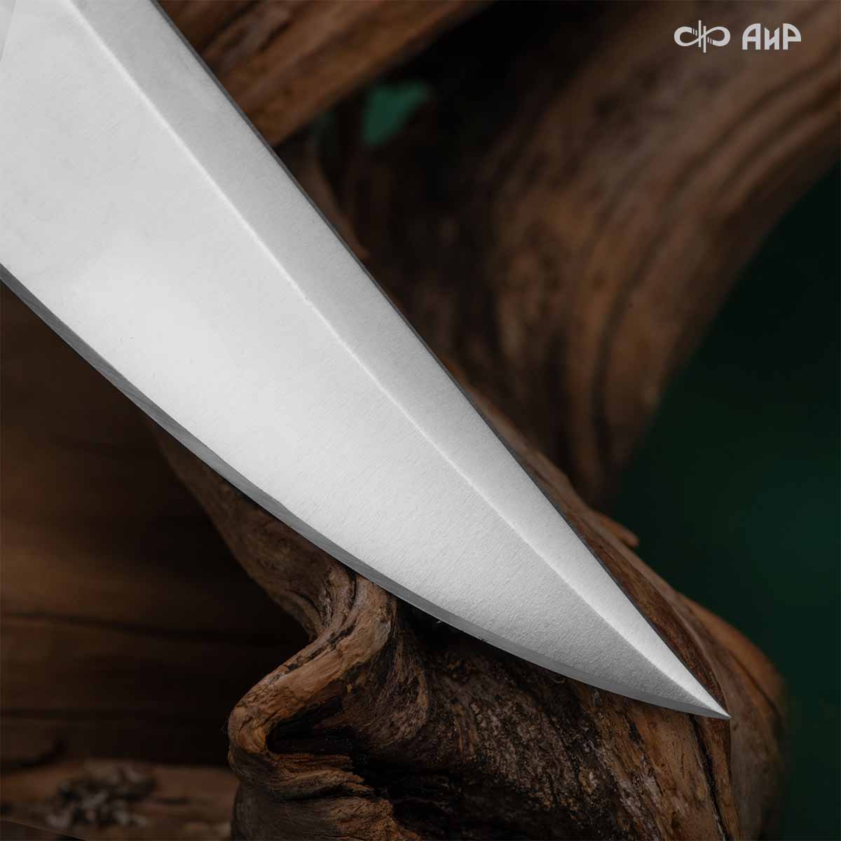 Финка Нью (наборная: стабилизированный граб, стабилизированный кап клена натуральный, фибра красная, алюмин.втулка, авторские ножны, кастомная заточка) CPR, № 01 - Компания «АиР»