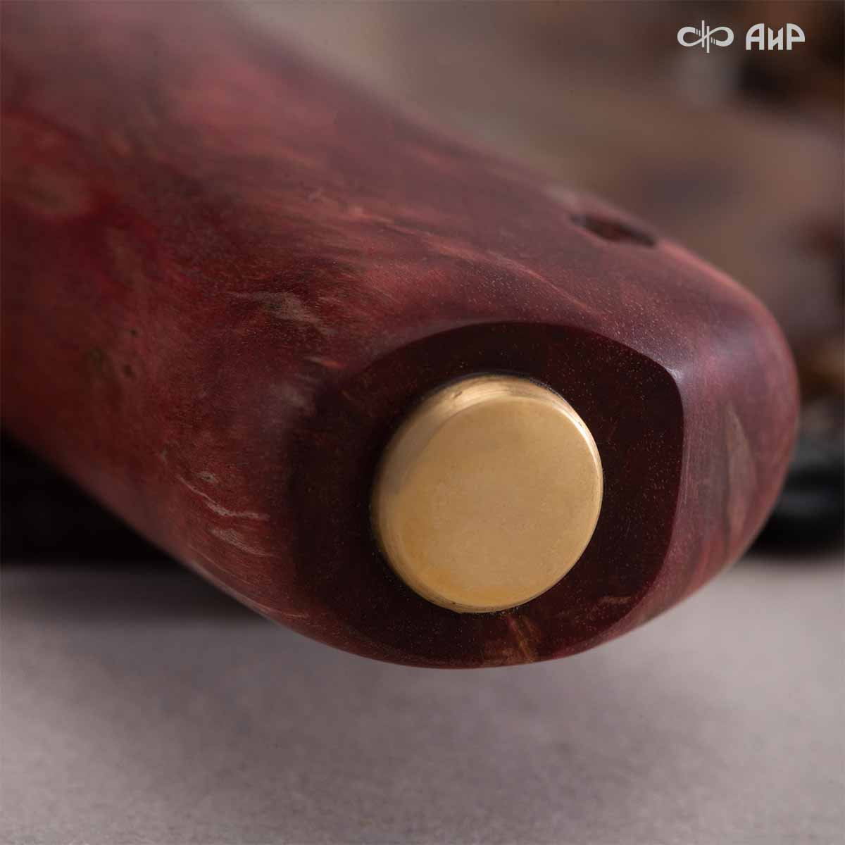 Лиса (стабилизированная карельская береза красная, мокуме гане) дамасская сталь ZDI-1016 - Компания «АиР»