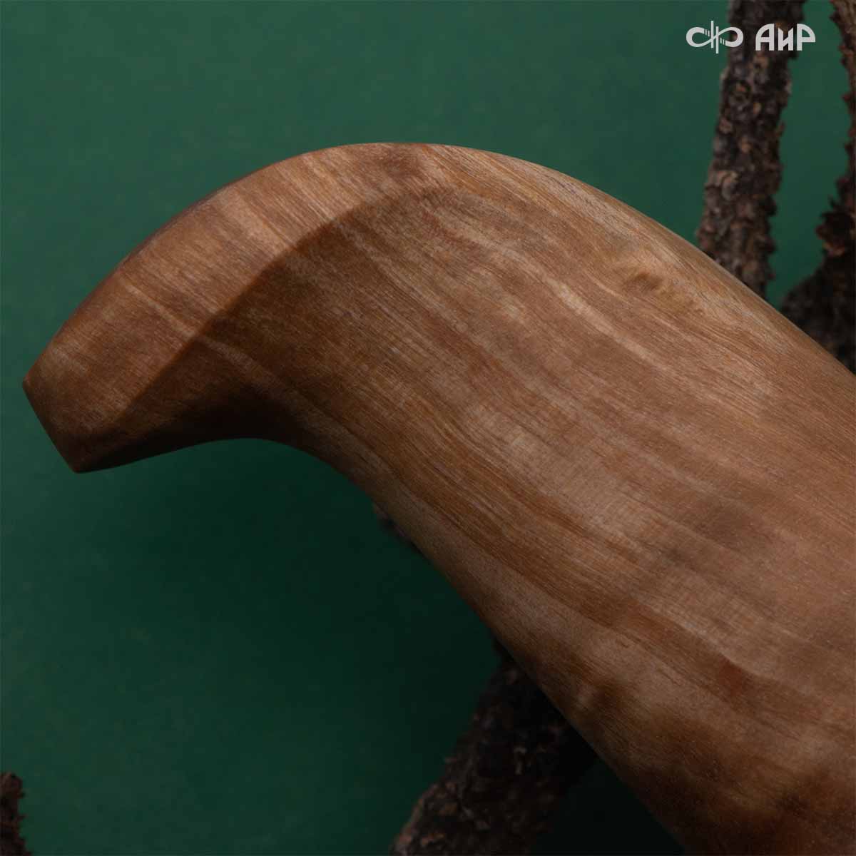 Финка Лаппи (наборная: стабилизированная карельская береза натуральная, стабилизированный зуб мамонта, латунь, фибра) дамасская сталь ZDI-1016, узор пирамида - Компания «АиР»