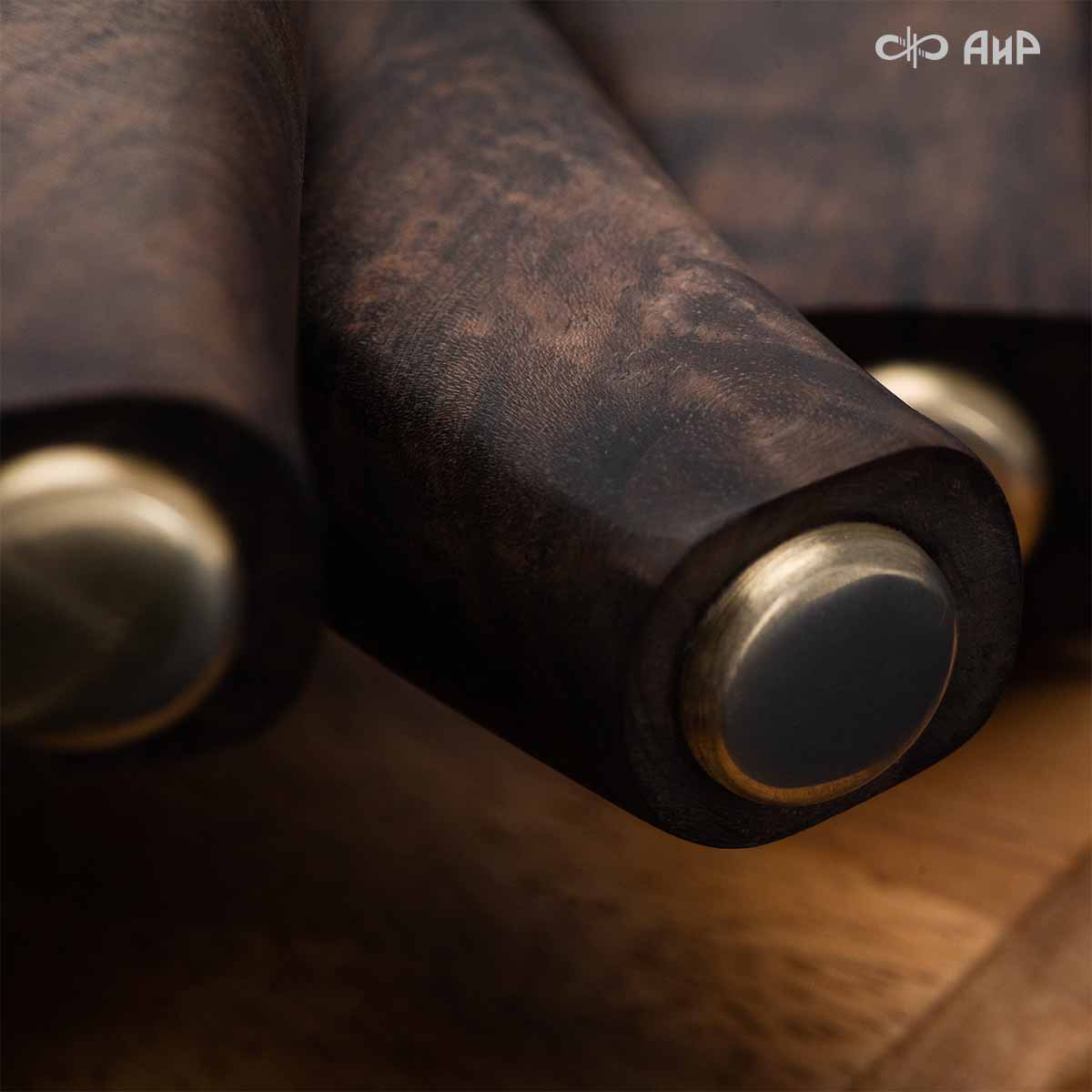 Набор Поварской-3 (стабилизированный кап ореховый, фибра) дамасская сталь ZDI-1016, узор капля NEW - Компания «АиР»