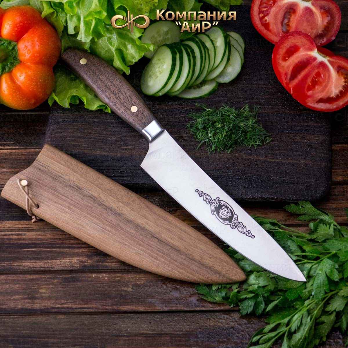 Деревянные ножны для ножа Поварской (орех) - Компания «АиР»