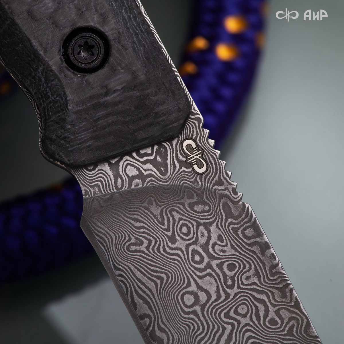 Стриж-Т (карбон черный) дамасская сталь ZDI-1016 - Компания «АиР»