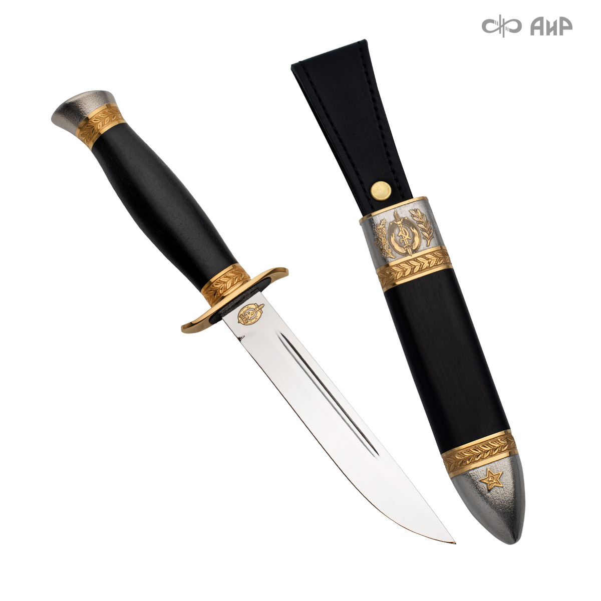  Нож Финка-2 НКВД с золотом, 40Х10С2М, комбинированные ножны Артикул: 34628 - Компания «АиР»