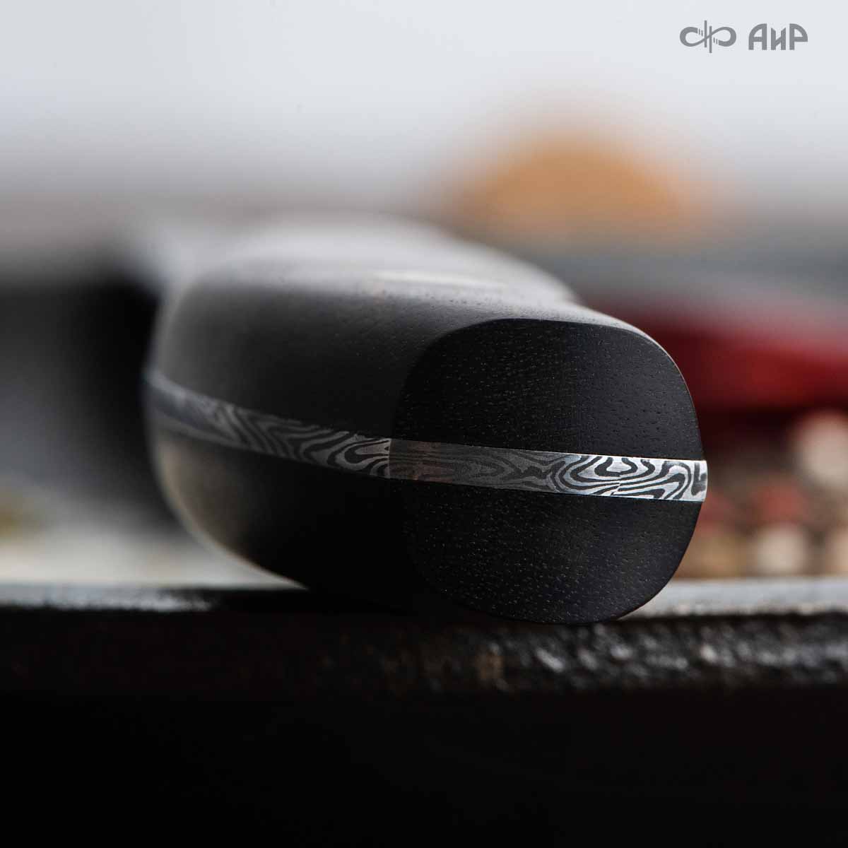 Овощной ЦМ (макасар, мокуме, мозаичные пины) дамасская сталь ZDI-1016, узор турецкий - Компания «АиР»