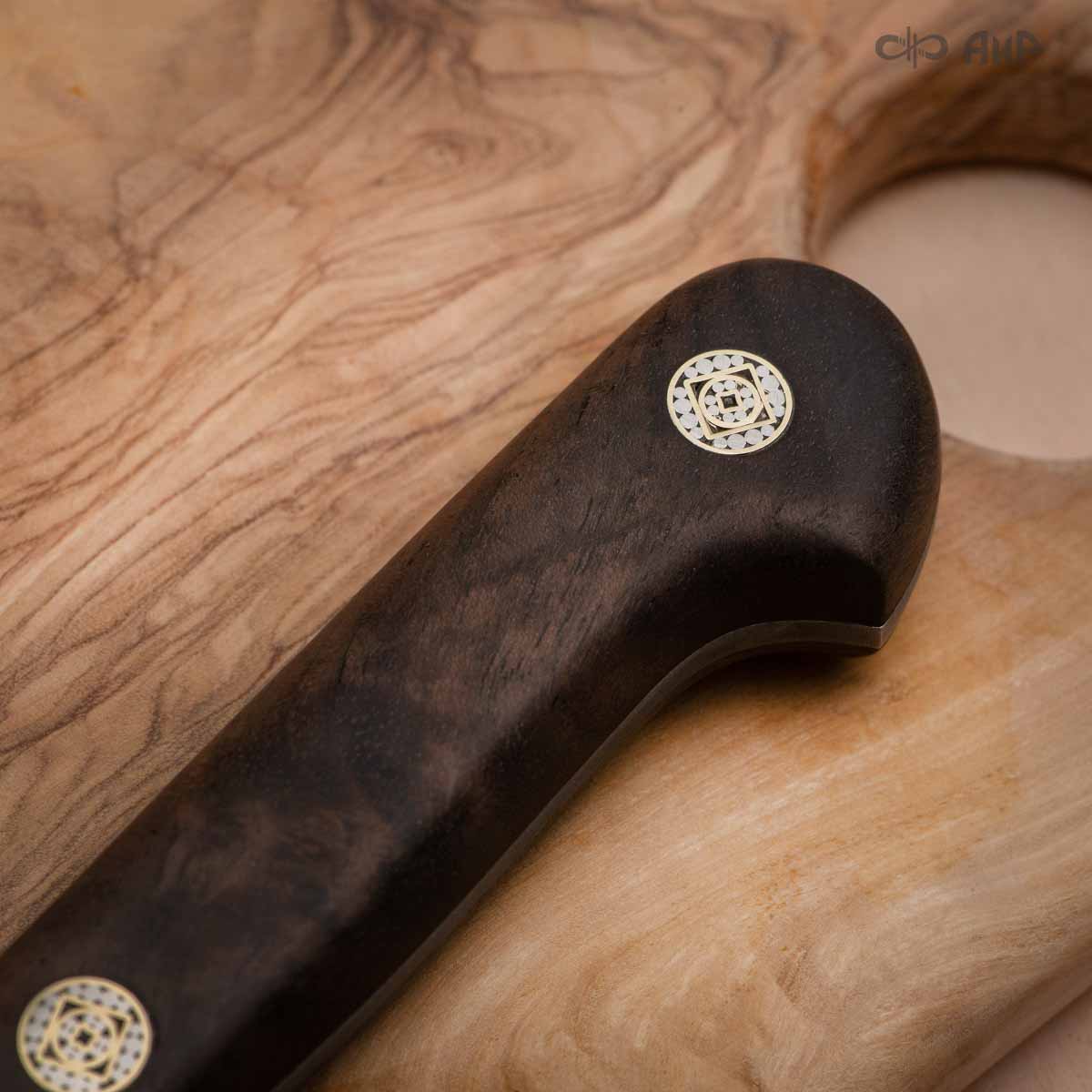 Овощной ЦМ интегральный (стабилизированный кап ореховый, мозаичные пины) дамасская сталь ZDI-1016 - Компания «АиР»