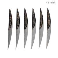 Набор стейковых ножей ЦМ (композит с латунью и бронзой черный) дамасская сталь ZDI-1016