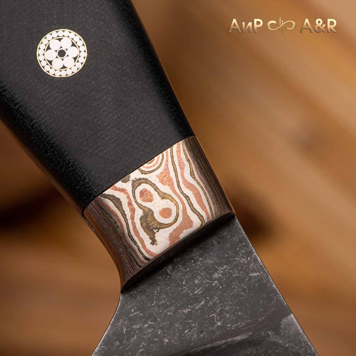 Поварской ЦМ (текстолит, мокуме гане, мозаичные пины, stonewash, гравировка) - Компания «АиР»