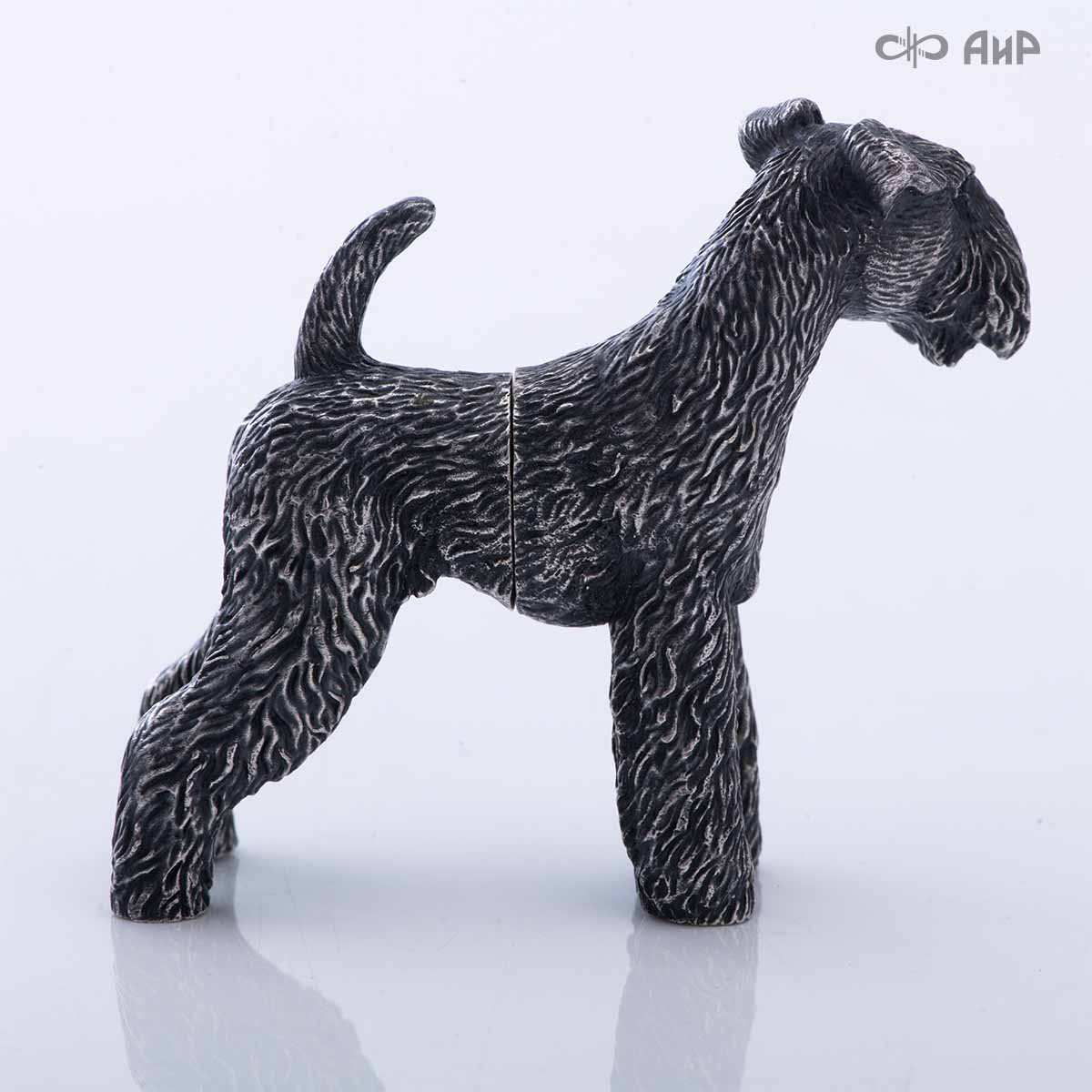 Сувенир Вельштерьер № 3 (литье, латунь, чернение серебра, магнит) - Компания «АиР»
