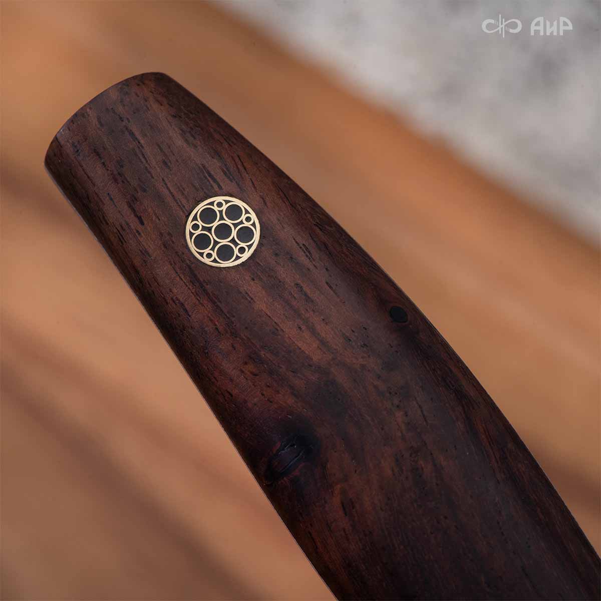 Набор Поварской-5 ЦМ (стабилизированный палисандр, ZlaTi, мозаичные пины, кожаный кейс) дамасская сталь ZDI-1016 - Компания «АиР»