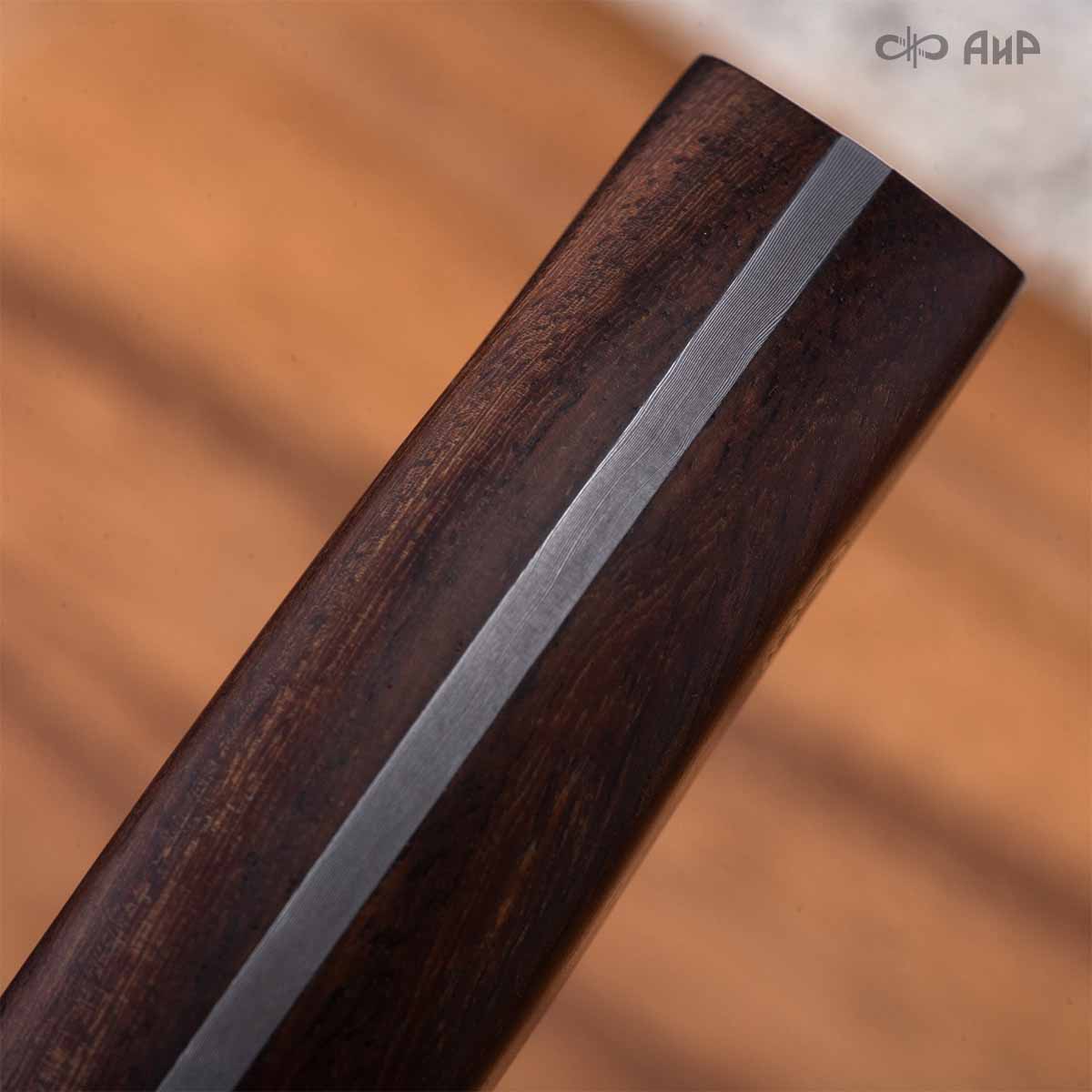 Набор Поварской-5 ЦМ (стабилизированный палисандр, ZlaTi, мозаичные пины, кожаный кейс) дамасская сталь ZDI-1016 - Компания «АиР»