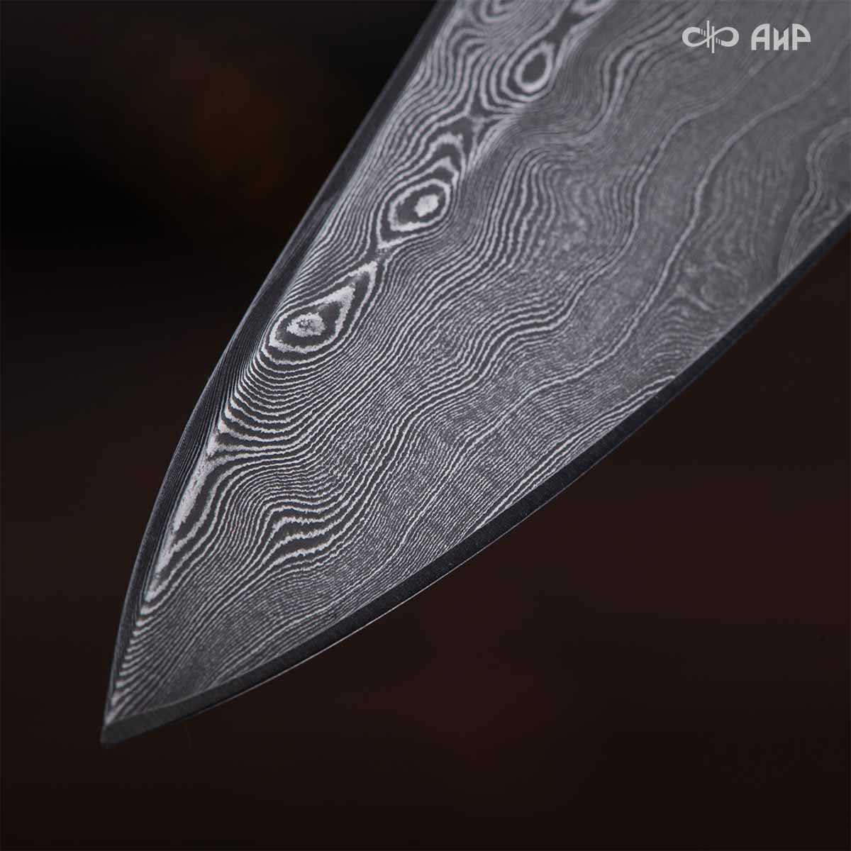 Шейный (карбон зебра красный, мозаичные пины) дамасская сталь ZDI-1016 - Компания «АиР»