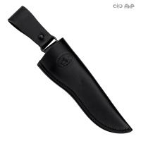 Ножны кожаные для ножа Скинер (черные)