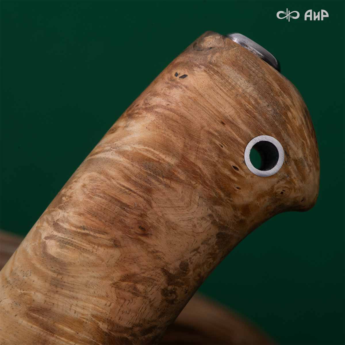 Финка Нью (наборная: стабилизированный граб, стабилизированный кап клена натуральный, фибра красная, алюмин.втулка, авторские ножны, кастомная заточка) CPR, № 01 - Компания «АиР»