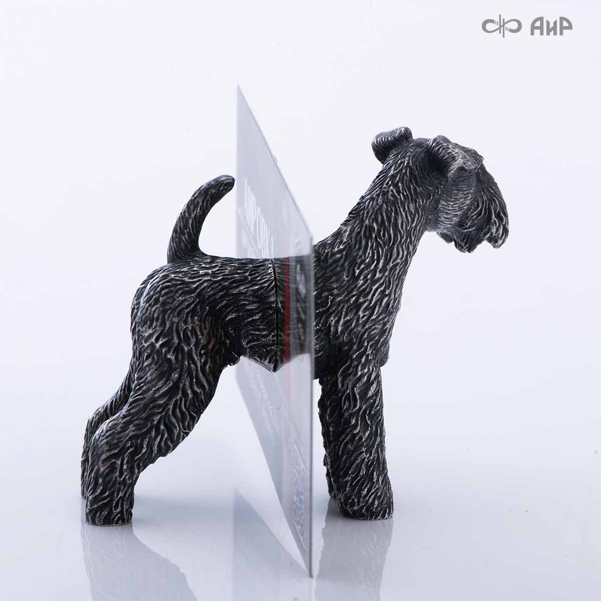 Сувенир Вельштерьер № 3 (литье, латунь, чернение серебра, магнит) - Компания «АиР»