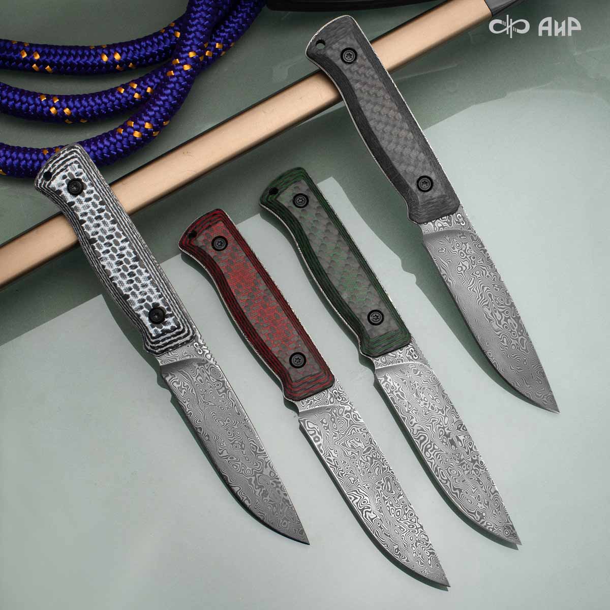 Стриж-Т (карбон черный) дамасская сталь ZDI-1016 - Компания «АиР»