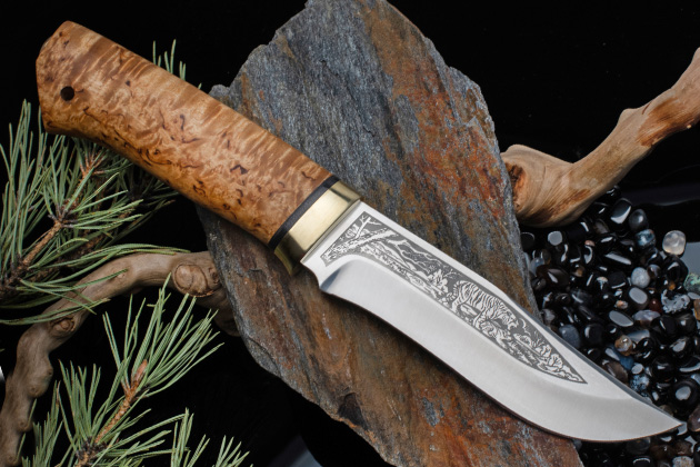 Материал рукояти ножа - карельская береза  - Компания «АиР». Блог оружейников Златоуста