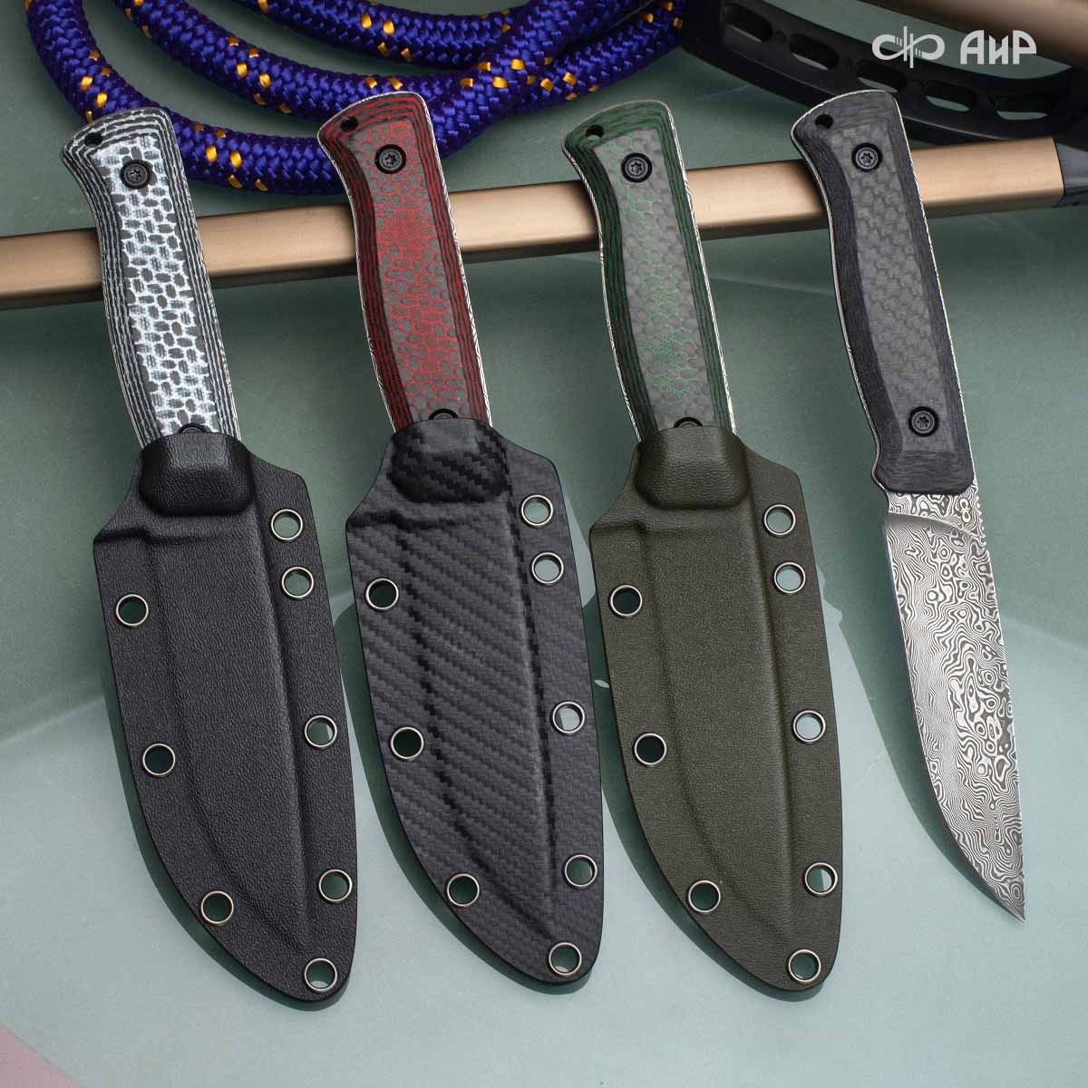 Стриж-Т (карбон черный) дамасская сталь ZDI-1016 - Компания «АиР»